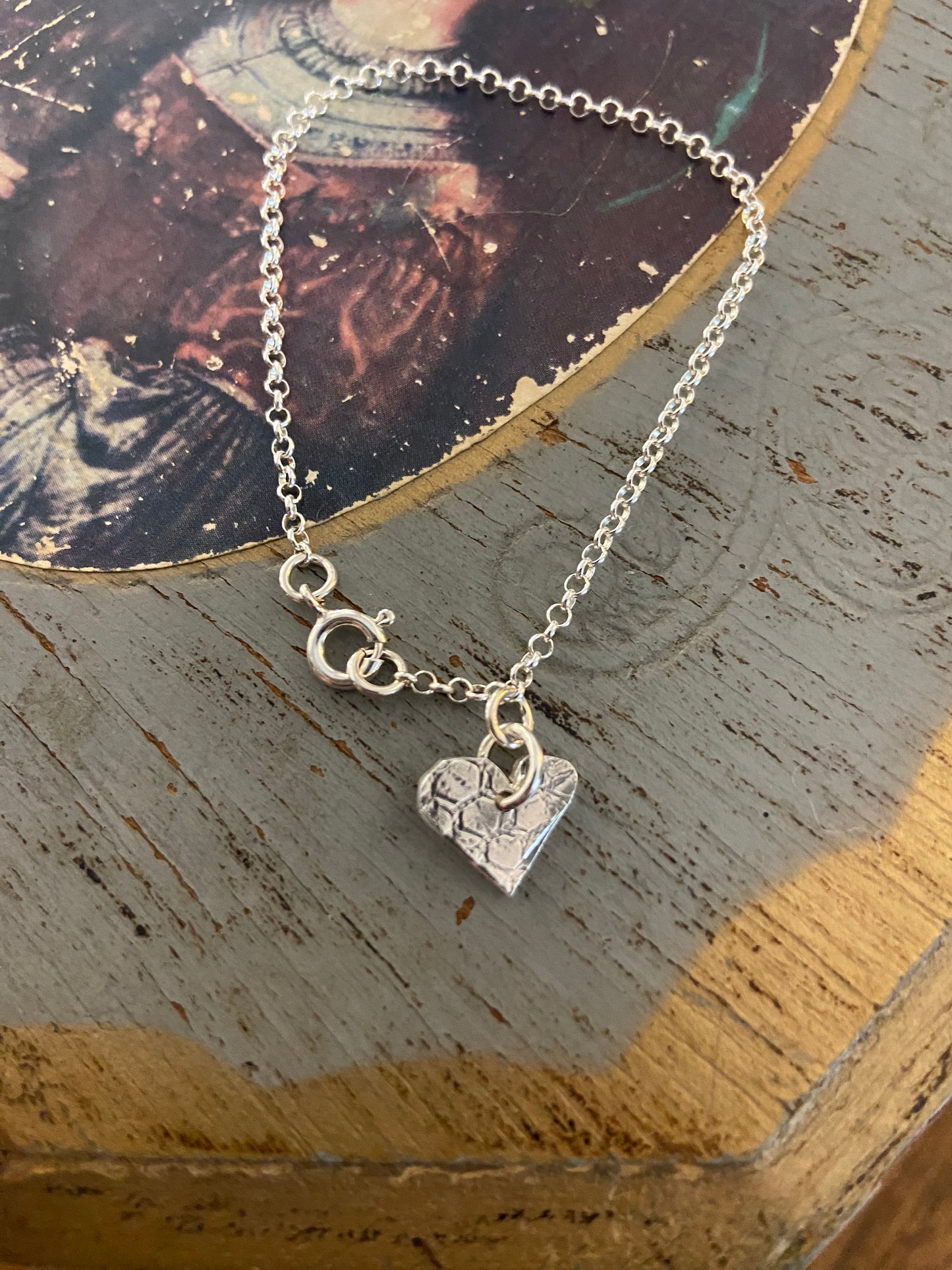 Sterling Silver Handmade Small Heart Bracelet