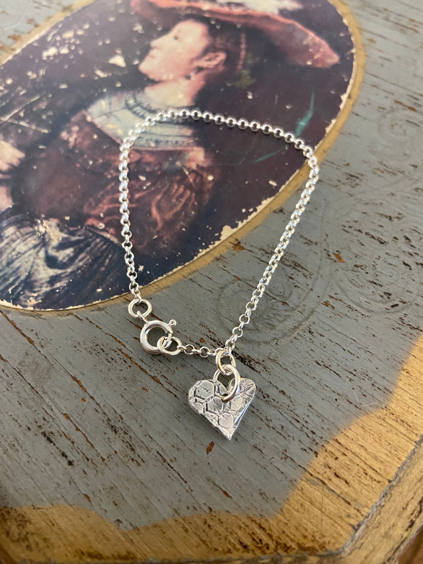 Sterling Silver Handmade Small Heart Bracelet