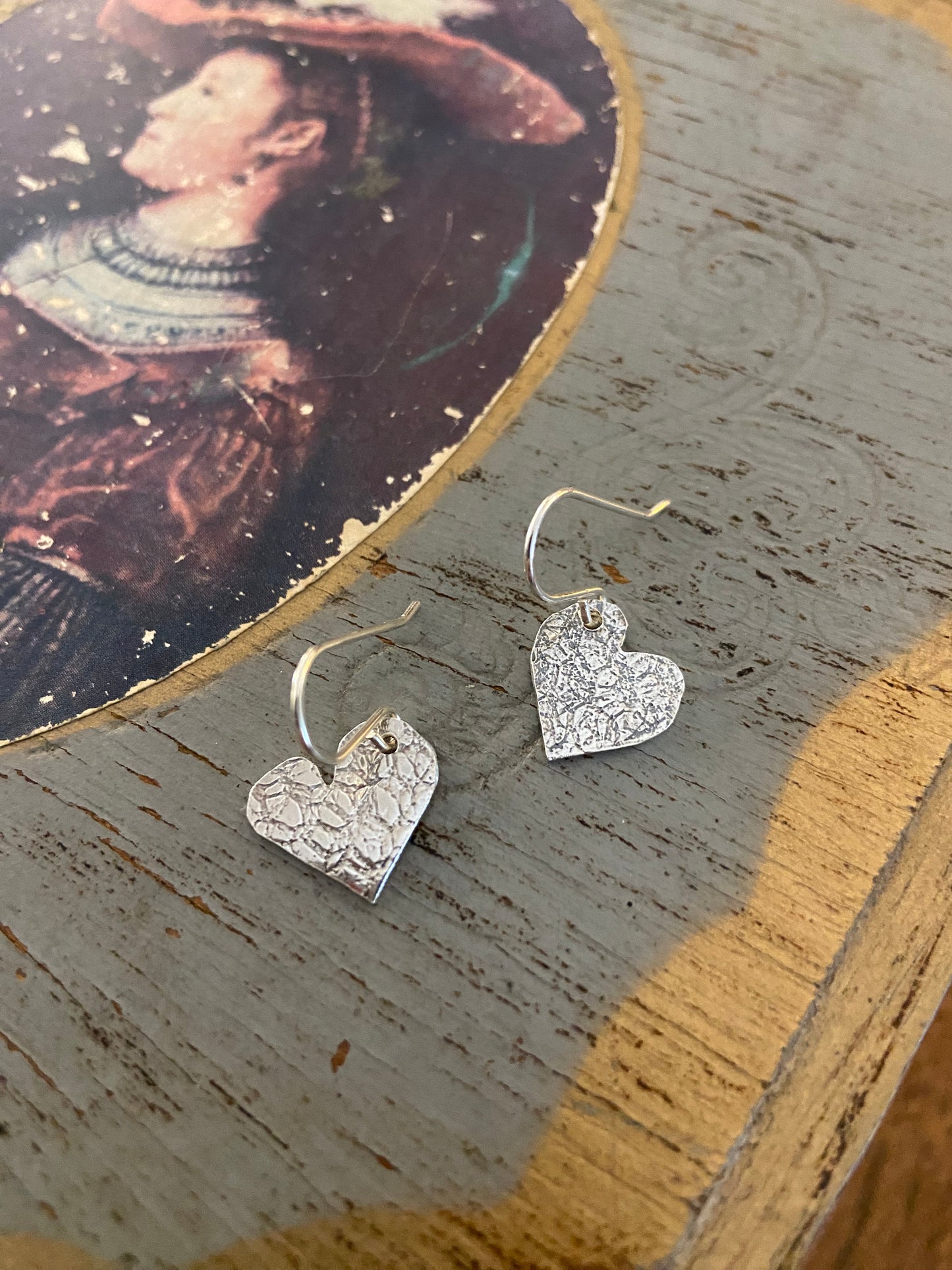 Sterling Silver Handmade Small Heart Earrings