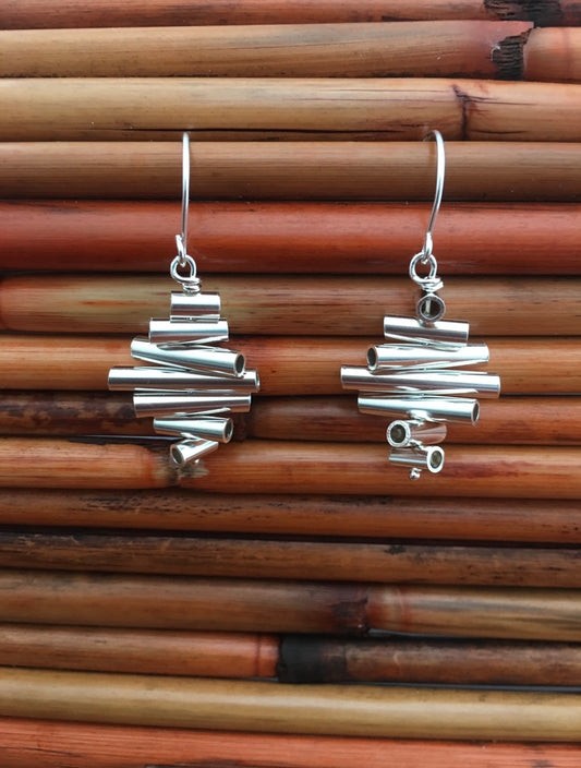 ON SALE!!! Sterling Silver Handmade Twist Tube Earrings