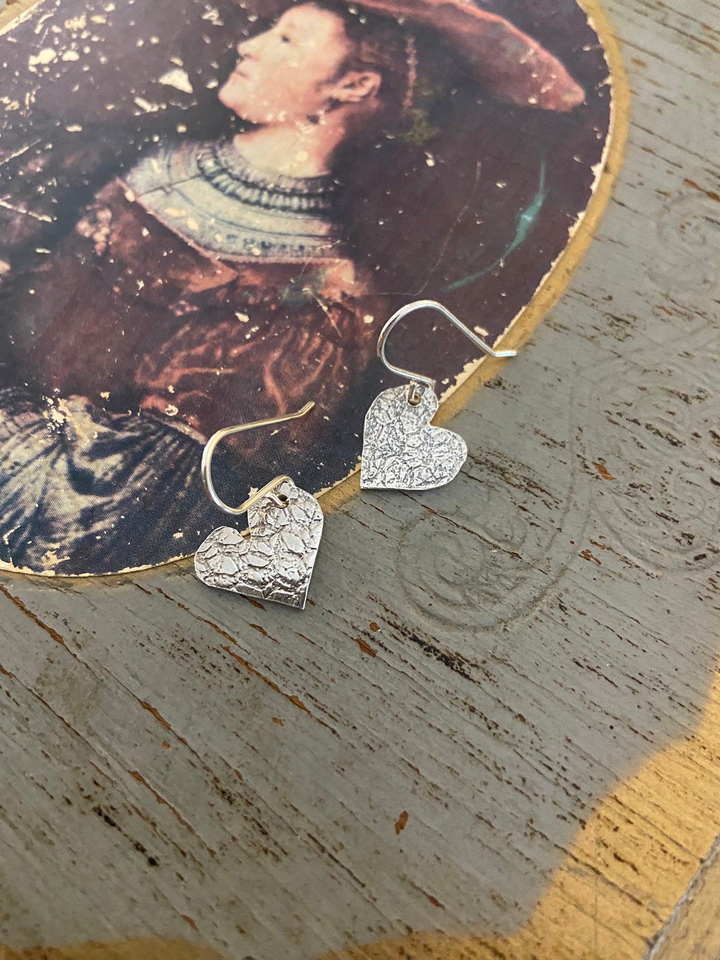 Sterling Silver Handmade Small Heart Earrings