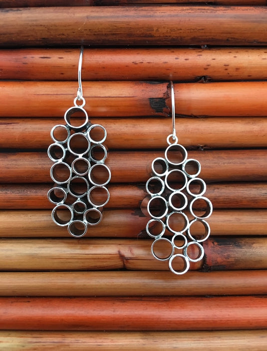 ON SALE!!! Sterling Silver Handmade Honeycomb Earrings